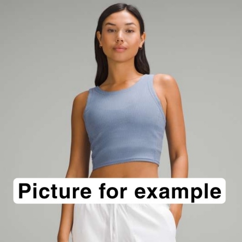 Dynamic Blue Ribbed Seamless Tank Crop Top